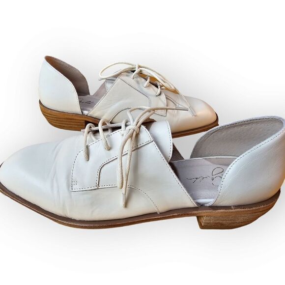 42 Gold White Bone Lace Up Loafers 9.5 - Picture 13 of 13